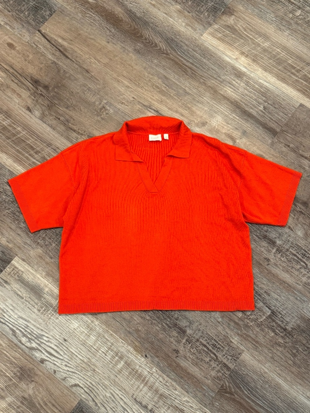 Cyrus Knit Short Sleeve Polo, Orange, Size Medium
